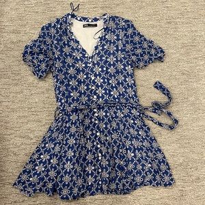 ZARA BLUE STITCHED MINU DRESS SIZE S